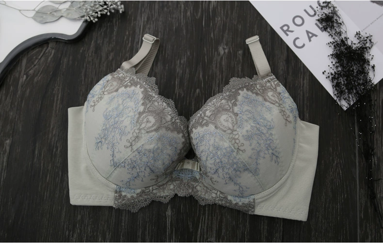 3/4 cup ren side bra Thoải mái cotton cup phần mỏng tập hợp điều chỉnh vi mà không có đồ lót xốp A Chang W6300