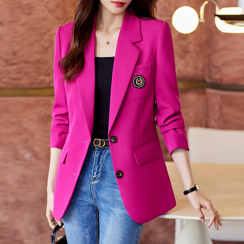 Dragon Fruit Color Blazer for Women, Autumn 2026 New Fashion, High-End Feel, Stylish Casual Small Suit
