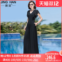 Jumpsuit Women summer 2021 black trousers slim temperament casual pants high waist straight wide leg pants