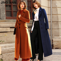 2021 popular coat womens winter New wool woolen tweed without cashmere long woolen coat over the knee
