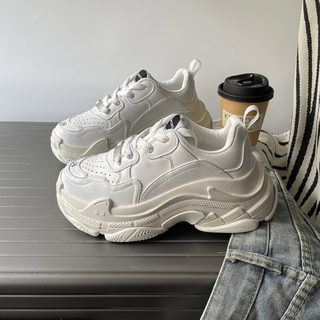 Trendy Thick-Soled Dad Shoes for Women 2025 New Height-Increasing Fashionable Sports Casual Shoes Super Popular for Petite Women Dirty-Style Women's Shoes