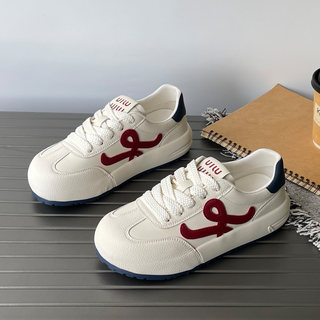 Thick-Soled German Training Shoes for Women, 2025 New Autumn Model, Genuine Leather, Breathable, Lightweight, Comfortable, Versatile Dad Sneakers, Casual Shoes