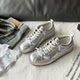 Hot style ballet style silver moral training shoes for women 2025 new inner heightening fashion casual shoes Mary Jane shoes single shoes