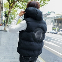 Áo vest nam nam xuống mùa thu và mùa đông áo vest trùm đầu Phiên bản Hàn Quốc của áo khoác đôi thủy tinh ấm áp vest cỡ lớn áo ba lỗ nam tập gym