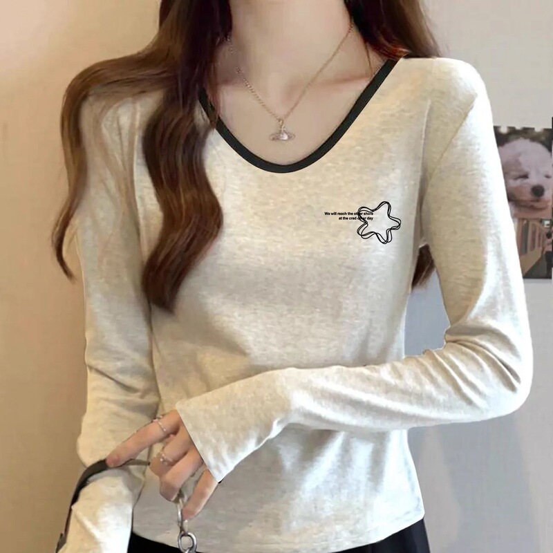 Autumn Women's Outerwear 2026 New Style Fashionable and Stylish Women's Tops with a High-End Feel, Long Sleeves, Can Be Worn Alone Autumn Women's Outerwear 2026 New Style Fashionable and Stylish Women's Tops with a High-End Feel, Long Sleeves, Can Be Worn Alone
