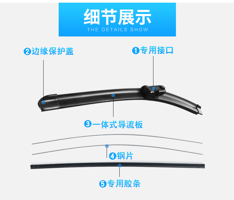 Áp dụng cho gạt nước Ford Fu Ruisi ban đầu gạt nước không xương gốc 1516-17-18 - Gạt nước kiếng gạt mưa ô tô loại nào tốt