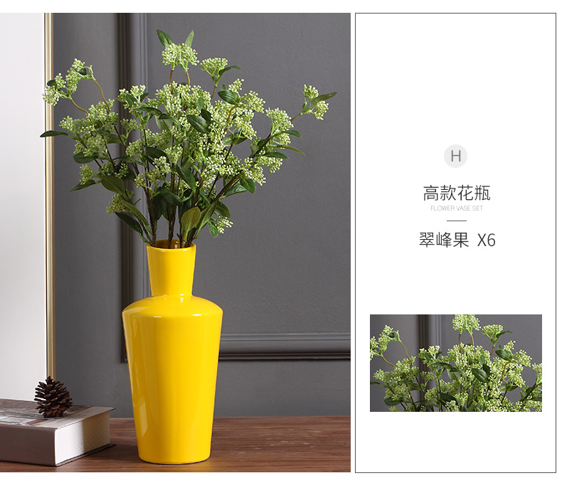 Micro act the role ofing industry flagship store yellow ceramic vase furnishing articles furnishing articles home decoration flower arrangement sitting room