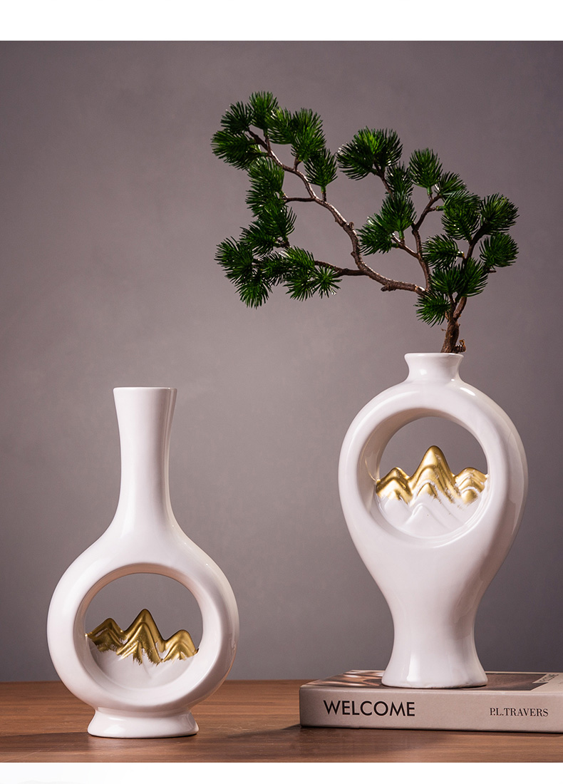 New Chinese style adornment soft furnishing articles wine sitting room adornment Chinese wind handicraft ceramic vases, household decoration