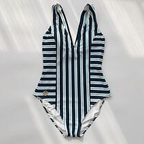 Triumph MK20 new V-neck vertical stripe slim one-piece swimsuit backless comfortable European and American popular womens swimsuit M39