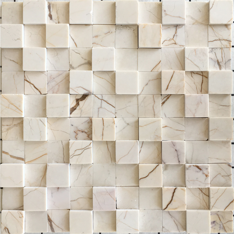 Beige stone mosaic wall stickers Natural marble Sofitel Gold 3d living room cultural stone background wall tiles