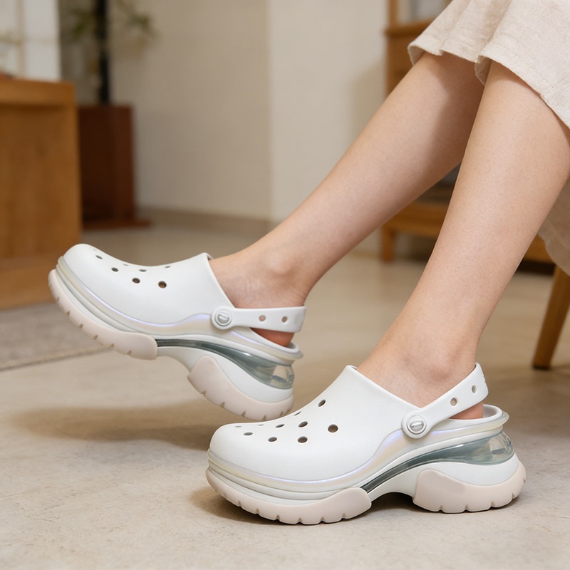 Women's Shoes, Little Dolphin Clogs, Outdoor Beach Thick-Soled Sandals, Height-Increasing High-Heeled Wedge Sandals, Air-Cushion Outer Wear, New Style