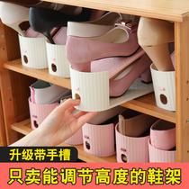 Save space Adjustable storage shoe rack Double shoe holder Dormitory artifact Shoe cabinet for shoes and slippers finishing shelf