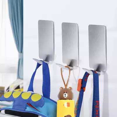 Stainless steel hook hook hook strong adhesive punch-free storage seamless suction cup door rear wall hanging load-bearing artifact