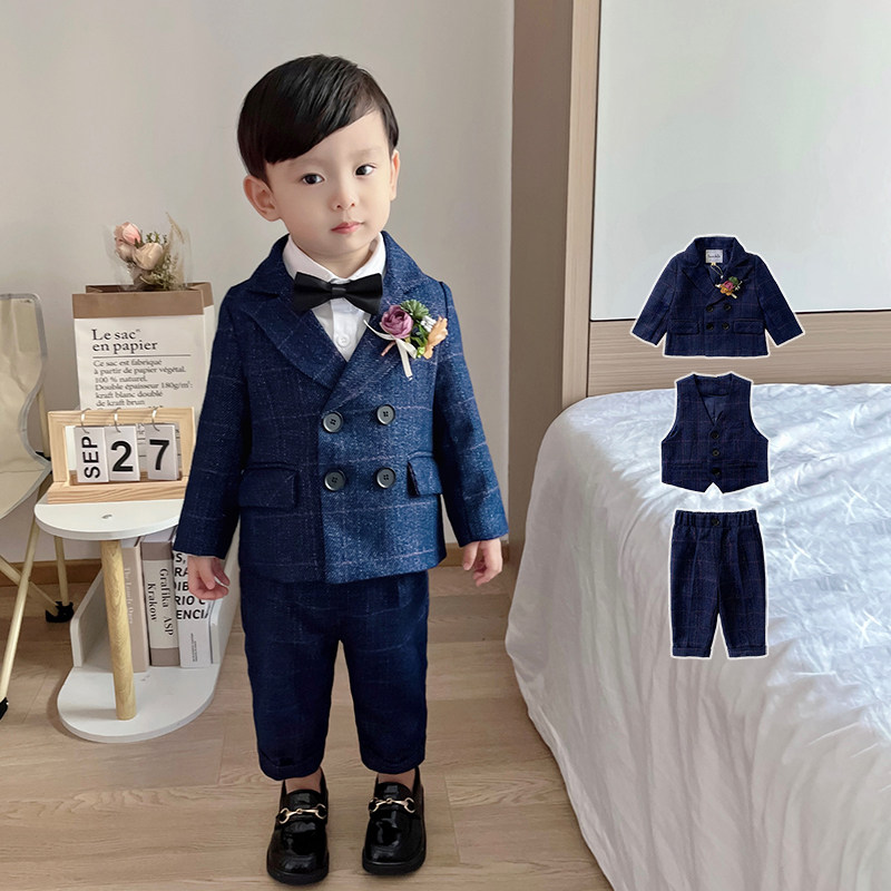 Boy suit suit in autumn and winter handsome children's suit baby's birthday dress flower boy dress