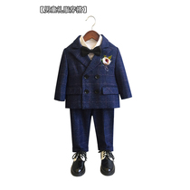 Boys suit spring and autumn children flower child three pieces of handsome English childrens suit boys suit