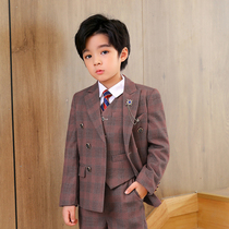 Childrens suit kit big kid clothesfloweryboy gown piano show costume boy suit handsome autumn winter