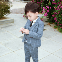 Male flower girl dress suit British style thickened winter plus velvet children baby suit handsome costume