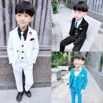 Boys suit suit suit 2021 spring new childrens three-piece flower girl dress little boy catwalk piano show