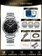 Серебряная оболочка Черная поверхность Серебряная стальная ремень (бесплатная гарантия+доставка оригинальной одежды)