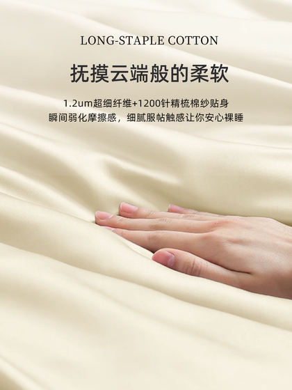Class a 100-Count Pure Cotton Four-Piece Bedding Set, All-Cotton 2026 New Model Duvet Cover, Light Luxury High-End Feel, Anti-Mite Bed Sheet