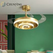 Ceiling fan lamp big wind living room home restaurant simple Nordic American with electric fan chandelier frequency conversion fan lamp