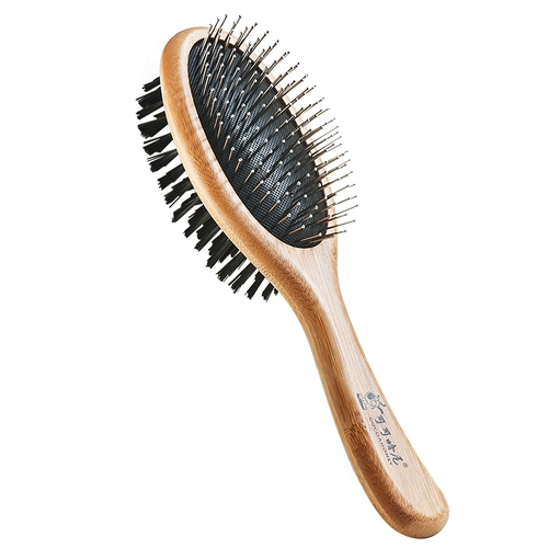 Собачья расчесала кошачья деревянная ручка с двойной расческой, собачья кисточка массаж домашних патч