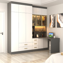 Modern Minimalist Corner Desk Bookcase Combination Bedroom Wardrobe Computer Desk Study Desk Integrated Glass Locker