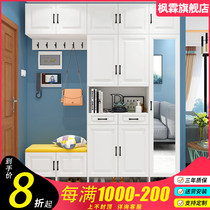 Simple and modern entrance shoe cabinet Foyer cabinet Home coat cabinet with shoe stool Entrance cabinet European storage customization