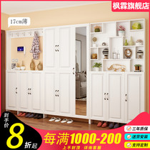 Custom ultra-thin shoe cabinet 17cm door living room Nordic provincial space Simple modern Bogu frame entrance foyer cabinet