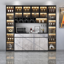 Wine Cabinet Dining Side Cabinet Integrated By Wall Light Lavish Glass Cabinet Living-room Dining Room Restaurant Tea Water Cabinet Locker Home Display Cabinet