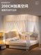 Yalu 2025 New Mosquito Net for Home Palace Bedroom Three Doors Advanced Thickened Floor Bracket Free Installation Patterned Net
