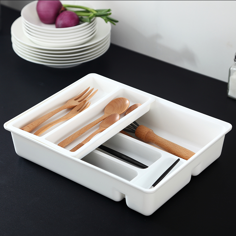 Receive a case the kitchen drawer senseyo pull basket chopsticks separated box of knife and fork tableware shelf storage box