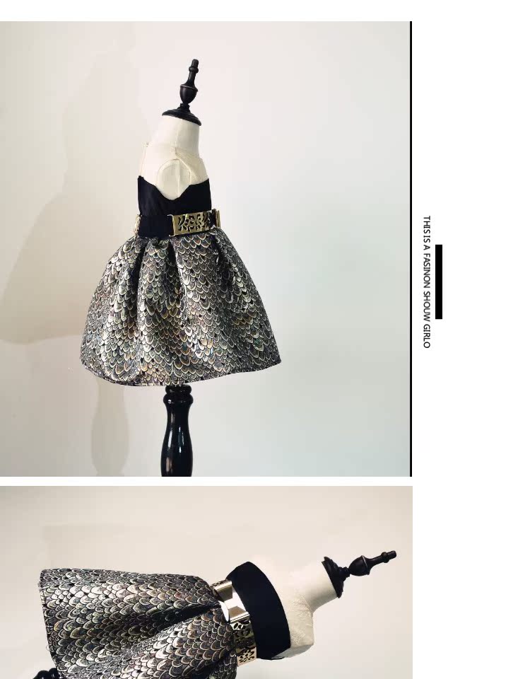 Trẻ em ăn mặc sàn diễn sân khấu sequin dress máy chủ đàn piano trang phục cô gái hiệu suất váy công chúa váy quần áo trẻ con