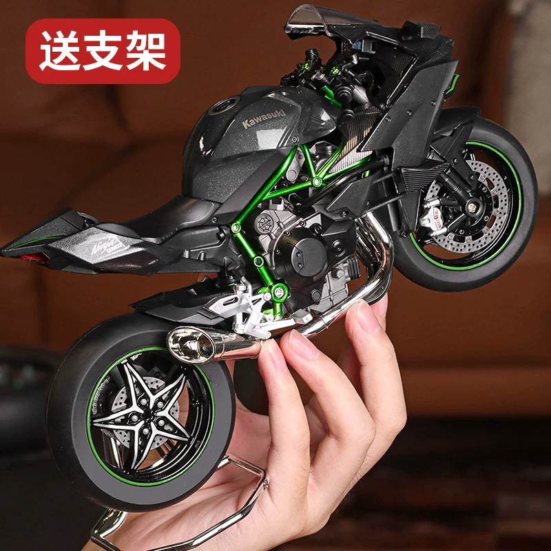 Kawasaki, мотоцикл, металлическая реалистичная модель автомобиля, игрушечная машина, минифигурка, подарок на день рождения