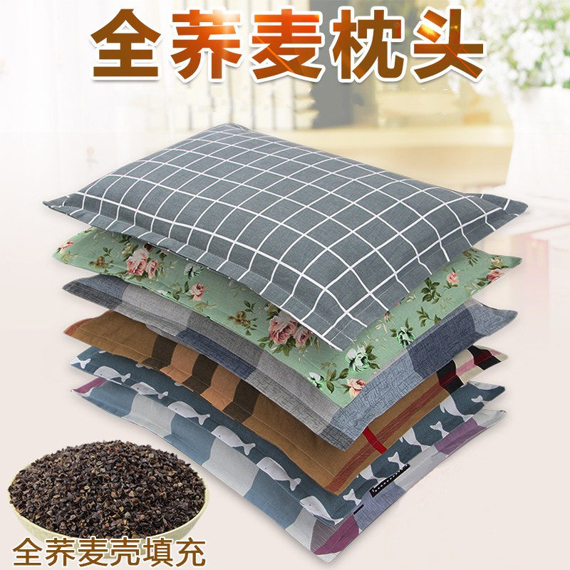 Buckwheat leather pillows with pillowcase single student Dormitory Adults Adult Men's Buckwheat Hull Pillow Core Hard Pillows High Pillow Summer