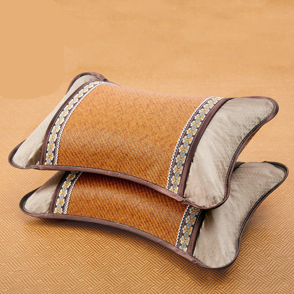 Cool Mat Pillow Summer Adults Tea Chill Pillow Ice Silk Vines Bamboo Pillow Large Single People Cool And Small Pillow Men's Summer Home