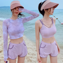Swimsuit womens summer 2020 new hot spring 2021 seaside conservative fairy split belly cover sports sunscreen swimming suit