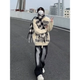 Ретро демисезонный утепленный свитер, трикотажная куртка, в американском стиле, изысканный стиль