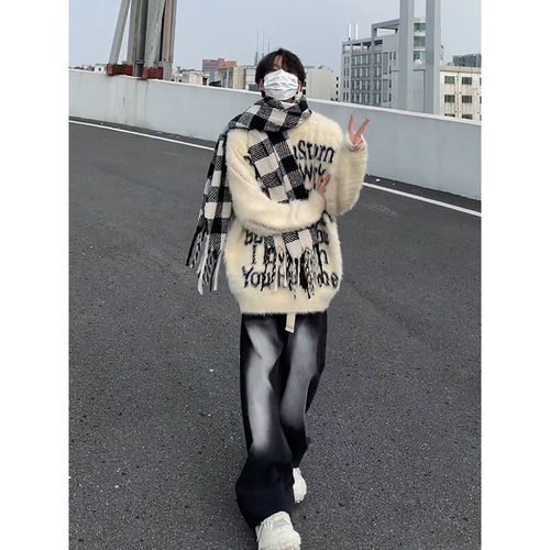 Ретро демисезонный утепленный свитер, трикотажная куртка, в американском стиле, изысканный стиль