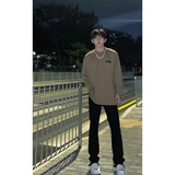 Приталенные черные демисезонные джинсы, флисовые штаны, в американском стиле