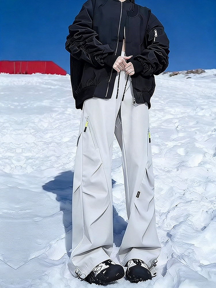 Northeast Cold-Proof Fleece-Lined Ski Pants for Men and Women, Waterproof and Windproof Autumn and Winter Work Pants, Outdoor Mountaineering Pants