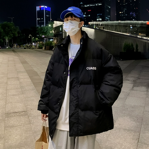 Демисезонный бархатный трендовый брендовый пуховик, в американском стиле, утиный пух, в корейском стиле, увеличенная толщина