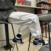 handsome pants mens spring Korean version of the trend fried street breasted pants loose sports pants spring and autumn fashion brand foot pants