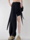 Off-white ribbon ice silk quick-drying pants men's summer American style lazy relaxed pants high-waist scimitar wide-leg pants