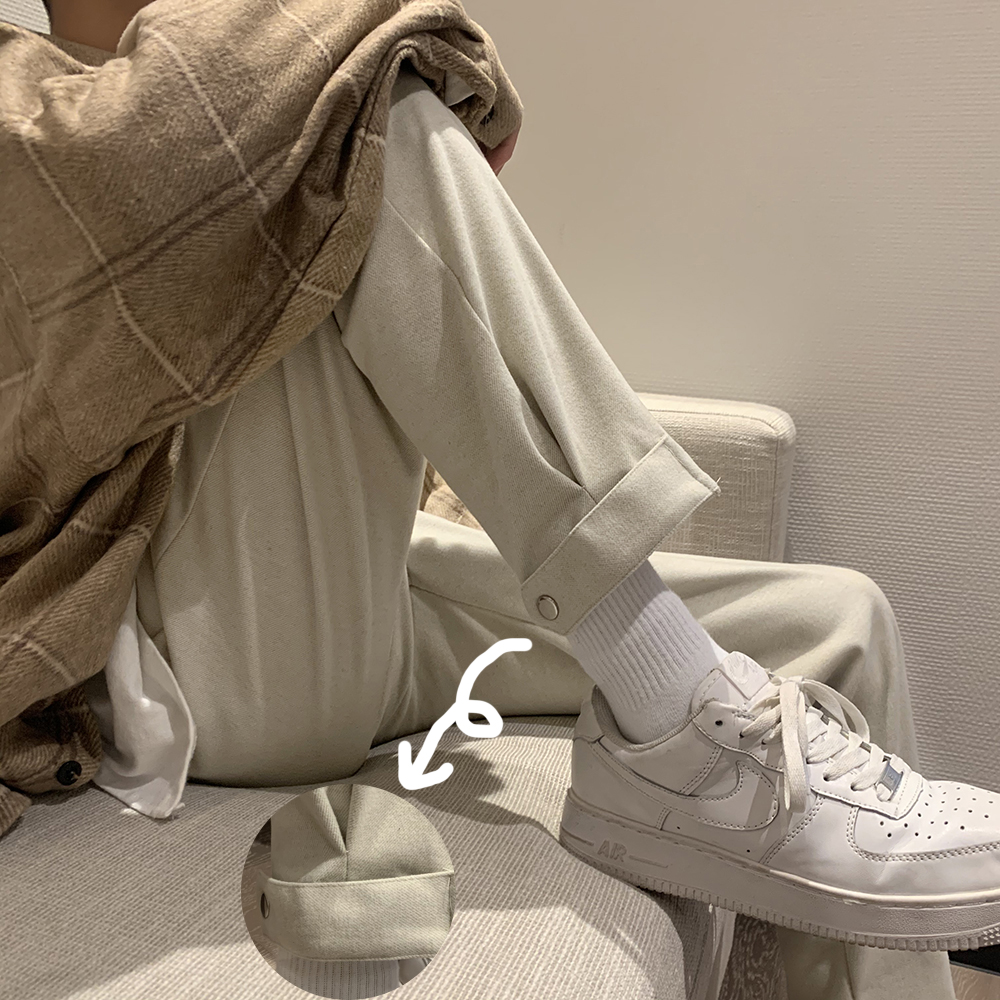 Sky pants men and Korean edition tide autumn tide fat fat casual pants loose straight tube and pupils beam pants