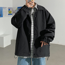 Jacket mens Hong Kong style leisure trend Joker ins spring coach jacket Korean version of Japanese baseball uniform coat tide card