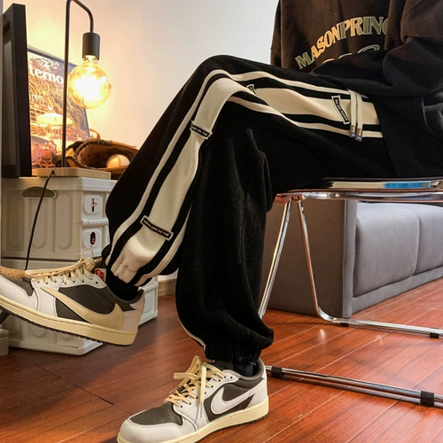 Вельветовые осенние штаны, спортивные повседневные брюки, свободный крой