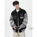 V37 Осенняя куртка для влюбленных, в американском стиле, с вышивкой