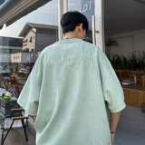 Ретро летняя бархатная футболка для отдыха, в американском стиле, с вышивкой, короткий рукав, оверсайз