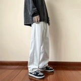 Черные джинсы, летние штаны, подходит для подростков, оверсайз, свободный крой